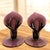 This matched pair of unmarked amethyst art-glass Jack-in-the-Pulpit bud vases dates to approximately the turn of the...