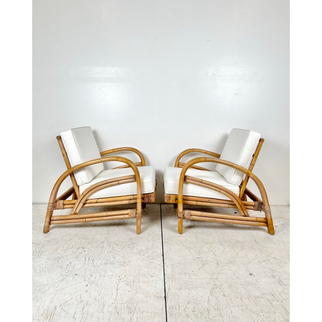 Mid-Century Modern Vintage Rattan Lounge Chairs- A Pair For Sale - Image 3 of 12