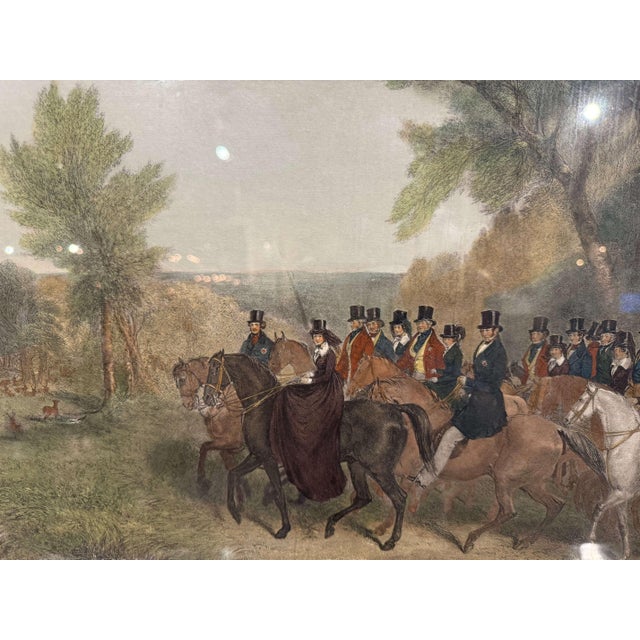 Glass 19th Century English Framed Colored Print "The Royal Cottage in Windsor Park" For Sale - Image 7 of 10