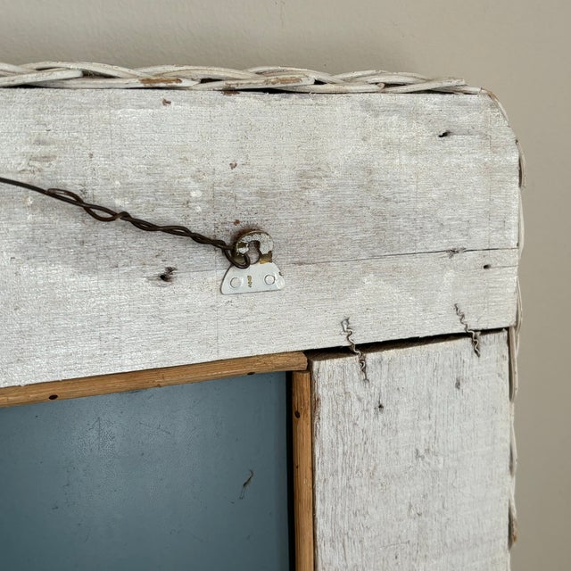 Mid-20th Century White Wicker Wall Mirror For Sale - Image 12 of 12