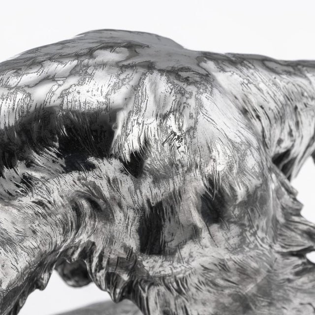 Continental Artist, Hunting Setter Dog Statue, 1910s, Silver Plated Metal For Sale - Image 18 of 18