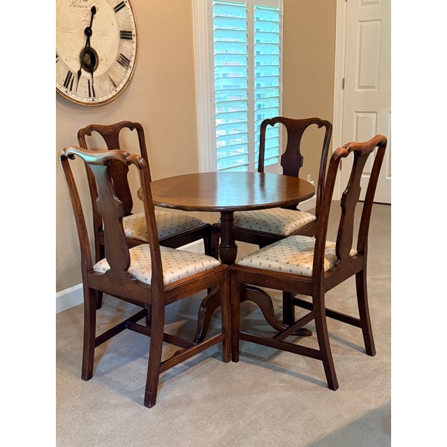 Antique Game Table With 4 Chairs For Sale - Image 11 of 13