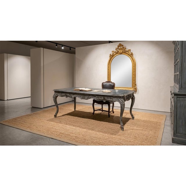 Louis XV Monumental Style Gris Anthracite Bureau Plat, 1880 For Sale - Image 3 of 4
