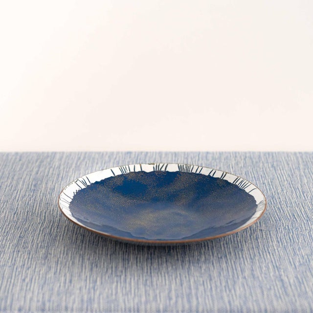 1980s Vintage Hand-Painted Enamel Catchall Dish For Sale - Image 5 of 12