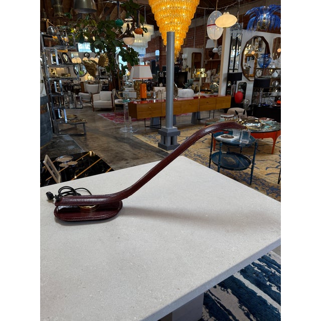 Metal Traso Milano Snakeskin-Wrapped Table Lamp, Italy, 1970s For Sale - Image 7 of 12