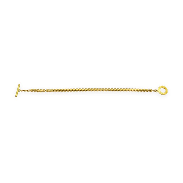 Contemporary Tiffany & Co. Vintage 18k Yellow Gold Toggle Bead Bracelet 7" – 8.5" For Sale - Image 3 of 7