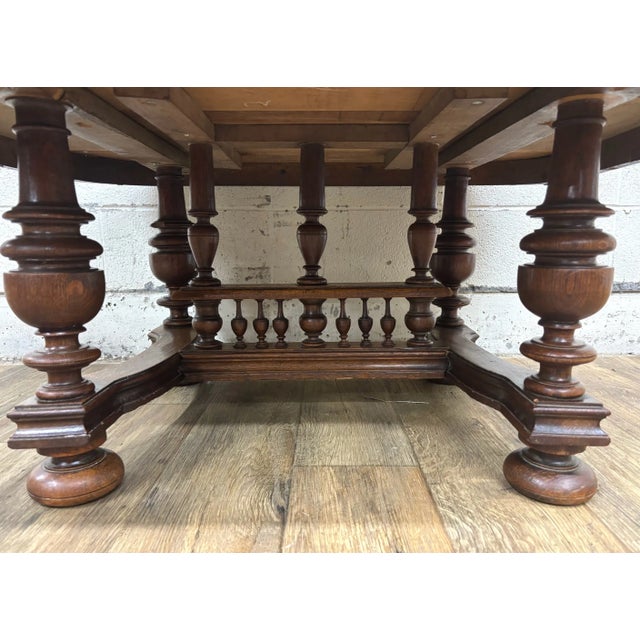 Antique French Henry II Renaissance Walnut Center Coffee Cocktail Table For Sale - Image 13 of 15