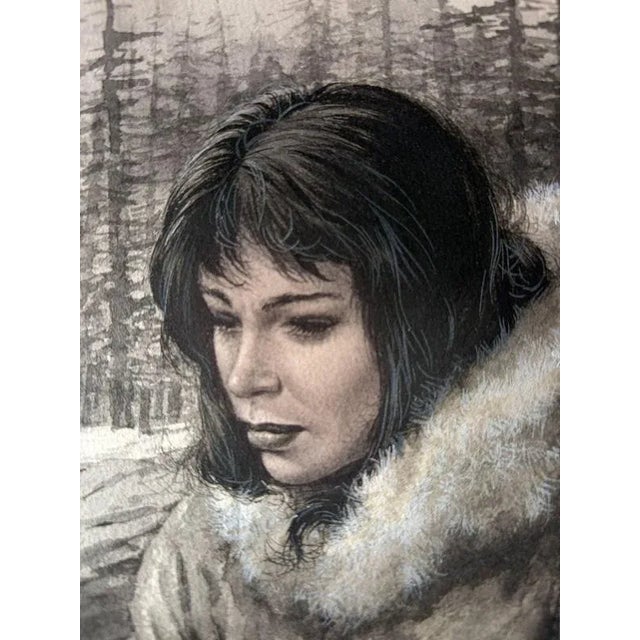 Woman in Fur Collar – Winter Portrait Illustration by Charles Burki, 1955 This evocative portrait by Charles Burki...