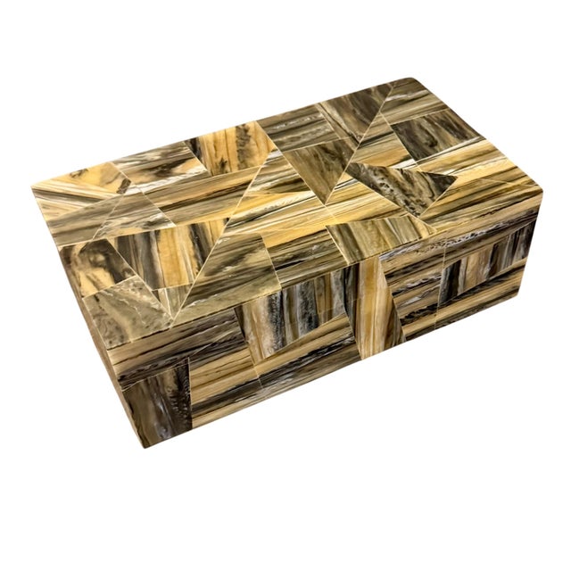 Maitland - Smith 1970s Maitland Smith Bone Mosaic Decorative Box For Sale - Image 4 of 11