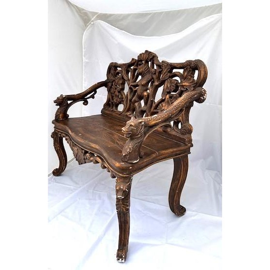 Late 20th Century Late 20th Century Black Forest Reproduction Bear Bench For Sale - Image 5 of 10
