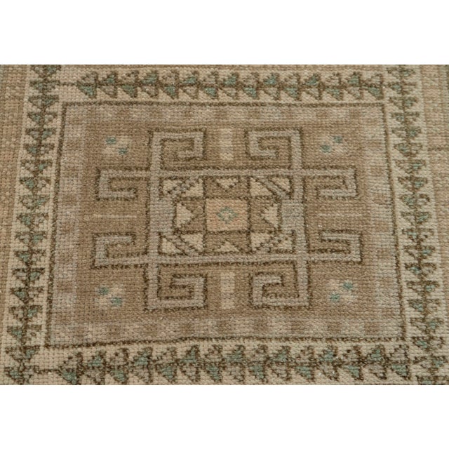 Turkish Mini Rug Oriental Hand Knotted Vintage Rug 1'10" x 3'3" #21049 For Sale - Image 4 of 8