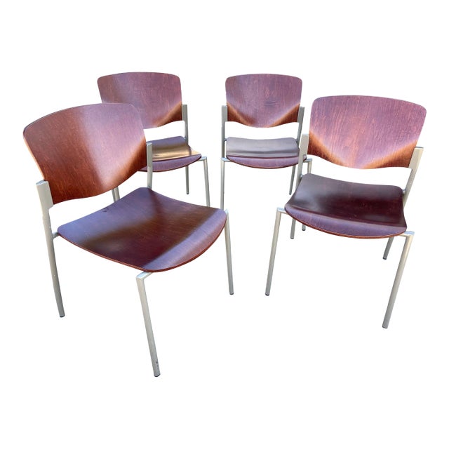 David Rowland Style Modern Bentwood Dining Chairs - Set of 4 For Sale