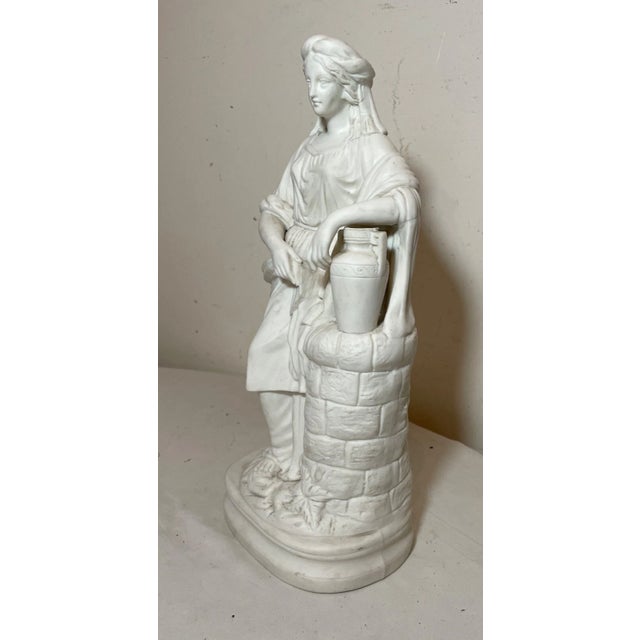 19th Century Tall Antique 19th Century Parian Porcelain Lady European Figural Statue Figure For Sale - Image 5 of 9