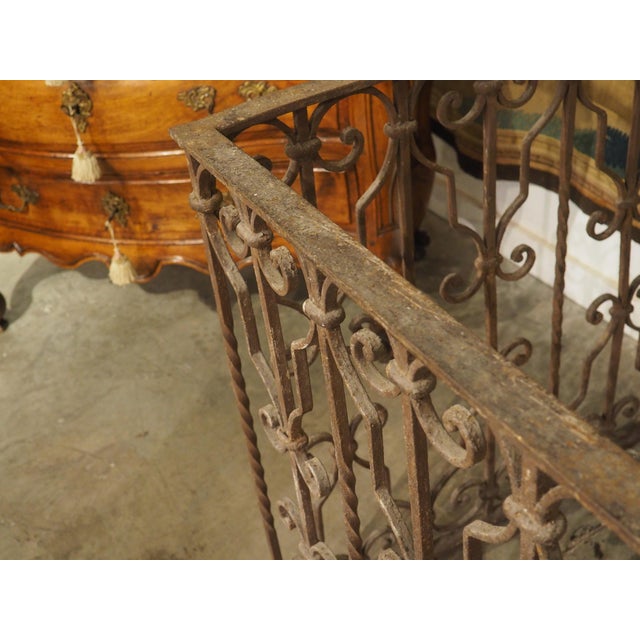 Antique Italian Wrought Iron Balcony Railing as Console Table Base, 19th Century For Sale - Image 11 of 18