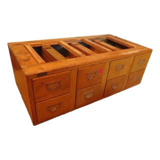 Vintage Wooden 8 Drawer Index Filing Cabinets No. 172715 For Sale