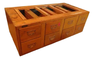Vintage Wooden 8 Drawer Index Filing Cabinets No. 172715