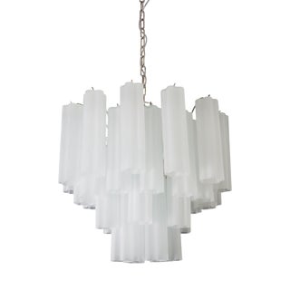 Vintage Murano Glass Tube Pendant Light, 1990s For Sale