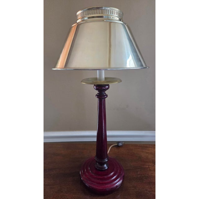 Bring classic sophistication with this Vintage Wood and Brass Candlestick Library Lamp. Inspired by traditional European...