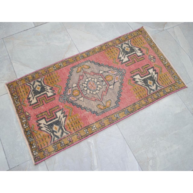 1970s 1970s Hand Knotted Turkish Runner - 1'7" X 3'1" For Sale - Image 5 of 8