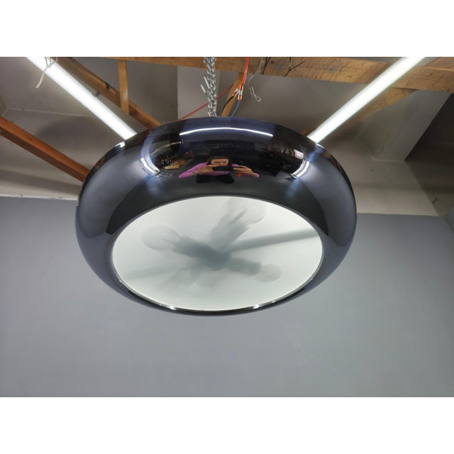 Josef Hurka Bauhaus UFO Pendant Light by Josef Hurka for Napako, 1930s For Sale - Image 4 of 13