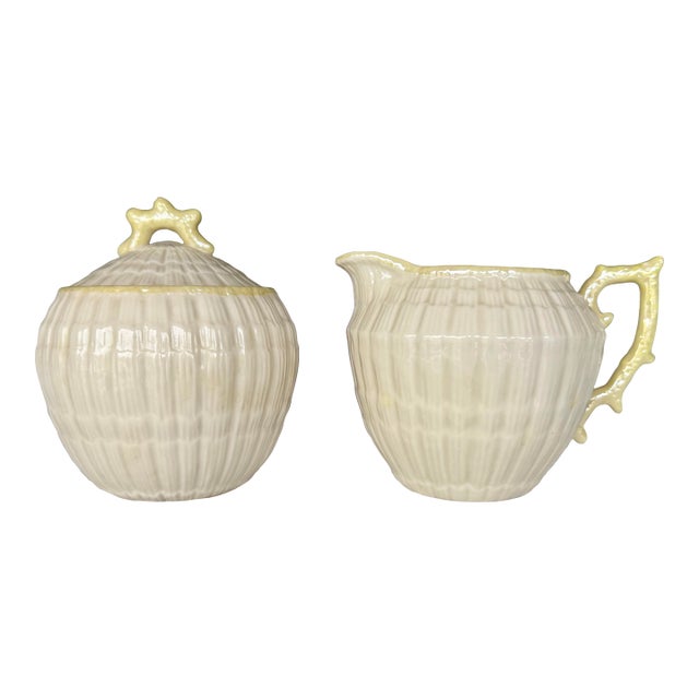 Belleek Sugar and Cream Set For Sale