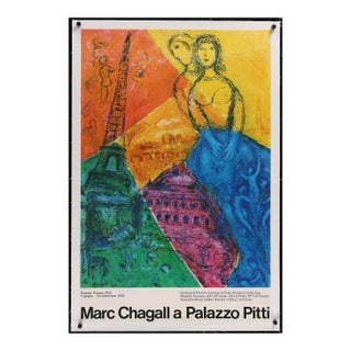 Marc Chagall "A Palazzo Pitti" Eiffel Tower, Florence, Italy Exhibition Poster For Sale