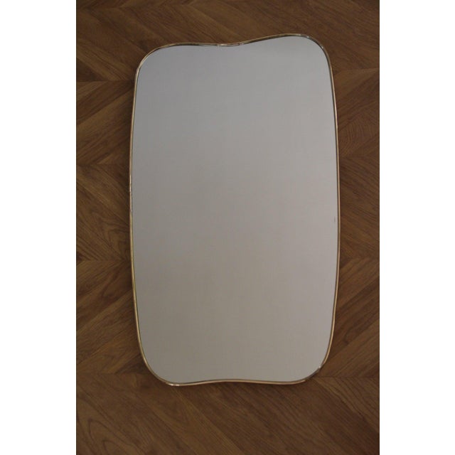 Mid-Century Modern Modern Brass Wall Mirror, 1950s For Sale - Image 3 of 15