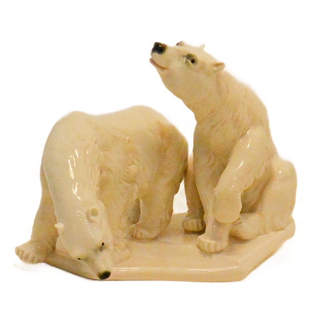 White Large Mid-Century Karl Ens German Porcelain Polar Bear Grouping For Sale - Image 8 of 11