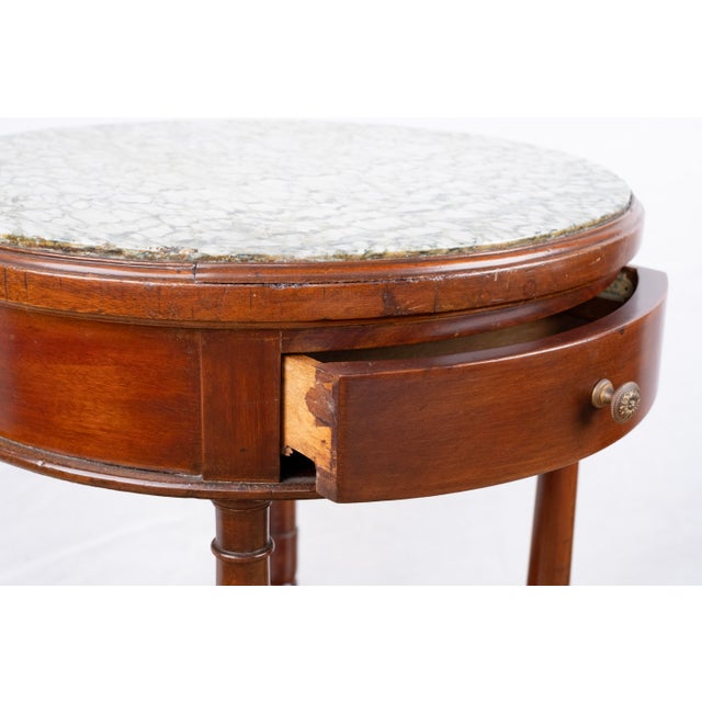 Wood Antique Pair of Tall Round Side Tables For Sale - Image 7 of 10