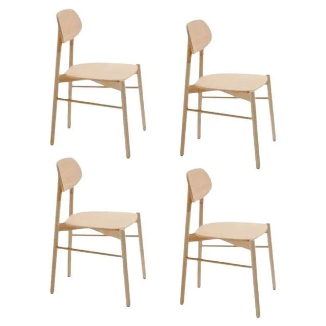 Bokken Chairs in Natural Beech by Colé Italia, Set of 4 For Sale - Image 9 of 9