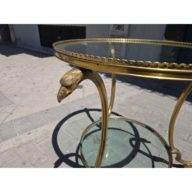 1970s French Style Gilt Bronze and Glass Side Table, 1970s For Sale - Image 5 of 16