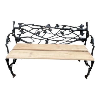 Bench in Cast Iron with Decor of Branches and Snakes, 1900 For Sale