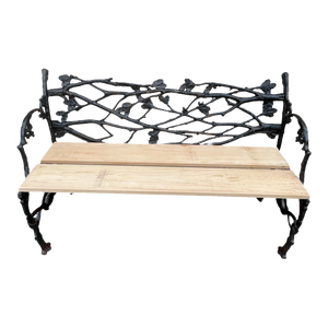 Bench in Cast Iron with Decor of Branches and Snakes, 1900
