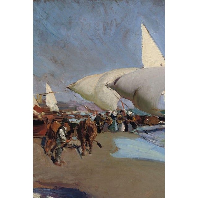 Not Yet Made - Made To Order 1908 Vintage Valencia Beach Sailboat Art Print by Joaquín Sorolla - 36" X 24" For Sale - Image 5 of 8
