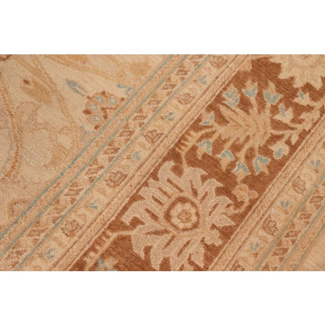 1990s Oriental Ziegler Beige Brown Hand-Knotted Wool Rug - 9'11'' X 13'9'' For Sale In New York - Image 6 of 8