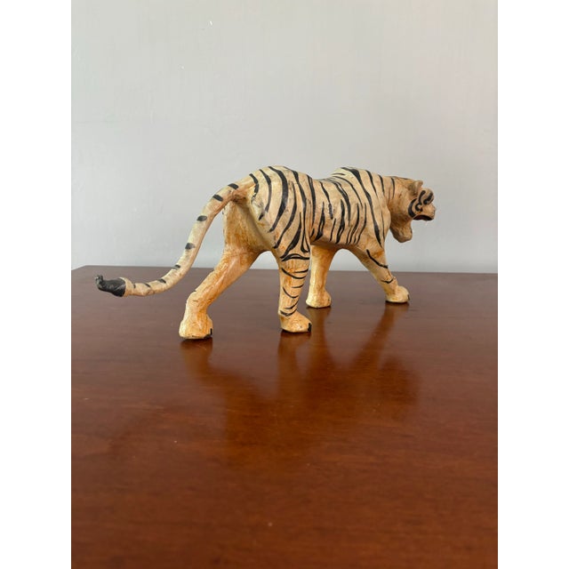 Early 20th Century Early 20th Century Leather Tiger Sculpture For Sale - Image 5 of 8