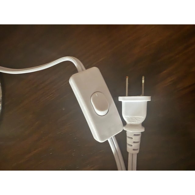 Vintage Creamy Glass Shade Chrome Body Mid Century Modern Table Lamp For Sale - Image 4 of 4