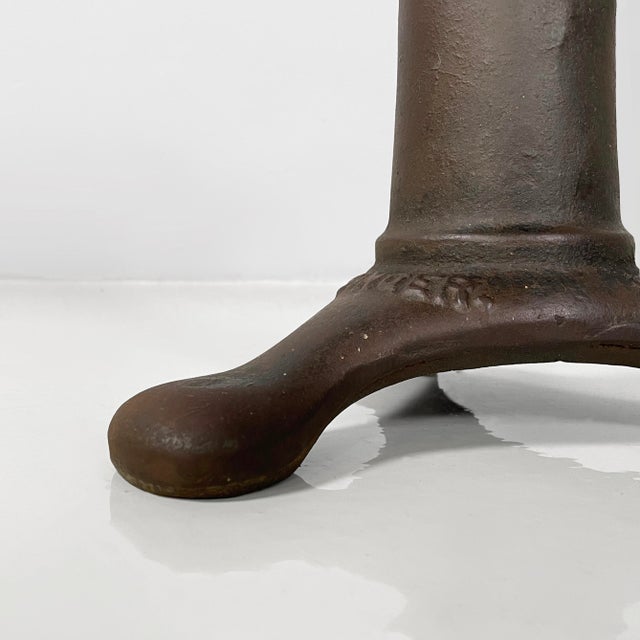 Industrial Italian Wood and Cast Iron Stool by Singer, 1930s For Sale - Image 10 of 14