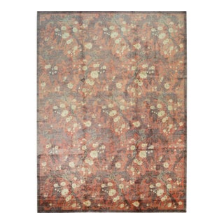 Sarrah Violet Red Hand-Knotted Afghan Wool Rug Carpet, Allover Design For Sale