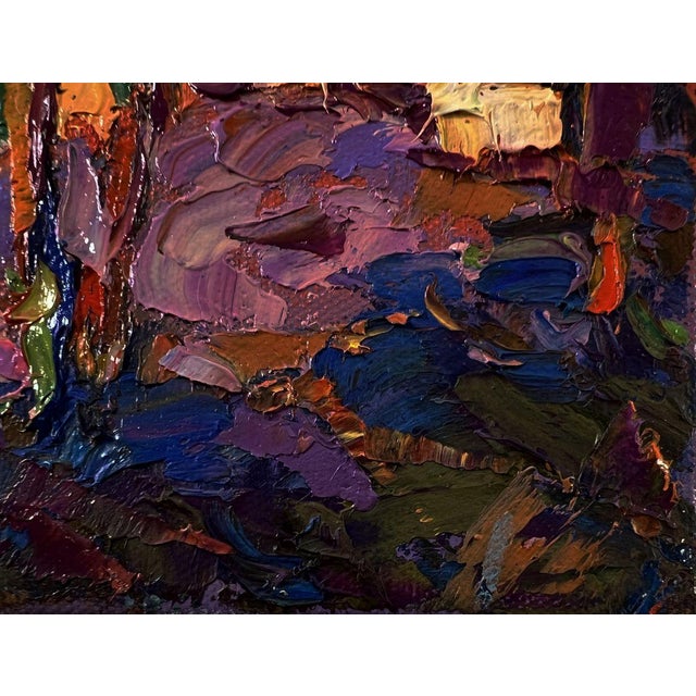 Oil Painting Orange Sunset Behind the Trees Oksana Ivanyuk For Sale - Image 4 of 8