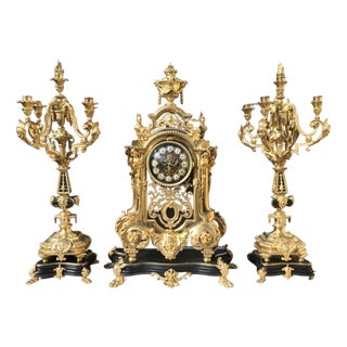 Napoleon III Bronze and Ebony Fireplace Trim For Sale