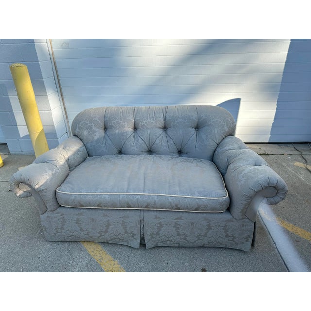 1990s Century Furniture Tufted Loveseat For Sale - Image 10 of 11