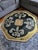 Mid-Century Modern Vintage Hollywood Regency MCM Brass-Gilded Eglomise Glass Top Accent Table For Sale - Image 3 of 6