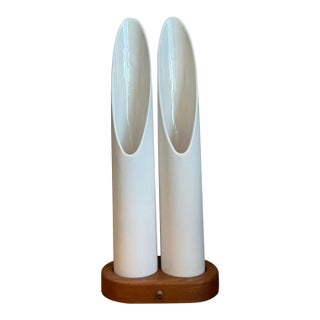 Vintage Modernist Ceramic Tube Lamp For Sale