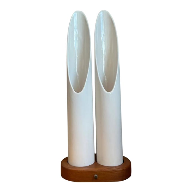 Vintage Modernist Ceramic Tube Lamp For Sale