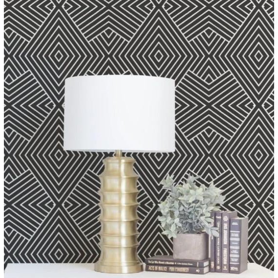 Mitchell Black Formation Jet Black Reverse Prepasted Wallpaper