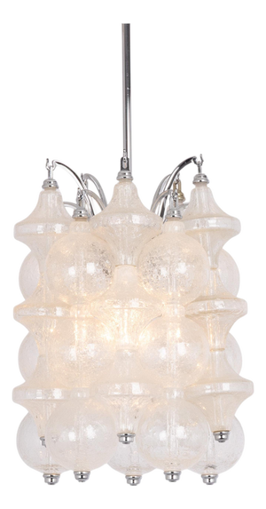 Small Glass Tulipan Pendant Light attributed to Seguso, Italy, 1960s