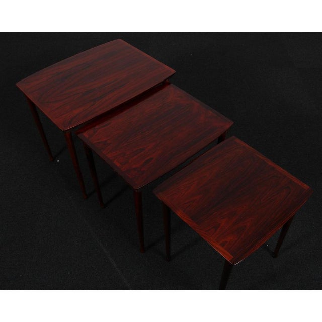 1960s Rosewood Nesting Tables by Jørgen Aakjær, Denmark, 1960s, Set of 3 For Sale - Image 5 of 7
