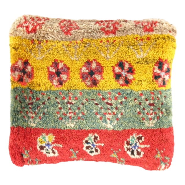 Fine Hand Knotted Persian Gabbeh Pillow For Sale