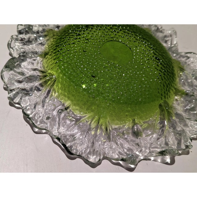 Contemporary 1970s Humppila Pressed Glass Dish Designed by Pertti Santalahti. For Sale - Image 3 of 4